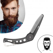 Mens Womens Beauty Handmade Folding Pocket Clip Hair Moustache Beard Comb