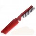 Folding Hair Comb Anti  static Portable Travel Hairbrush Hairdressing Wine Red