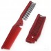 Folding Hair Comb Anti  static Portable Travel Hairbrush Hairdressing Wine Red