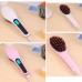 Imitation Version Handheld Innovative Hair Straightener Comb with LCD Temperature Display  Pink