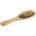 Natural Wooden Massage Hair Comb with Rubber Base   Wooden Brush  Medium  Black