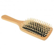 Natural Wooden Massage Hair Comb with Rubber Base   Wooden Brush  Large  Black