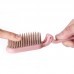 Portable Folding ABS Handle Makeup Hair Comb  Pink