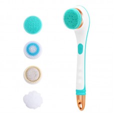 Electric Bath Massage Brush 4 In 1 Multi  Function Long  Handled Scrubbing Device  Blue