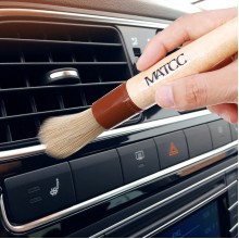 MATCC 2PCS Car Detail Brush Cleaning Brush Premium Bristle With Wooden Handle