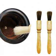 2 PCS Wooden Handle Coffee Grinding Brush Barbecue Brush Pig Bristle Cleaning Brush  Floral