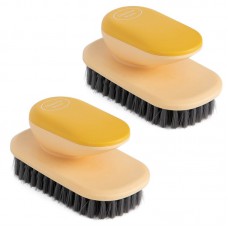 2 PCS SM005 Home Plastic Handle Clothes Cleaning Soft Hair Brush  Yellow